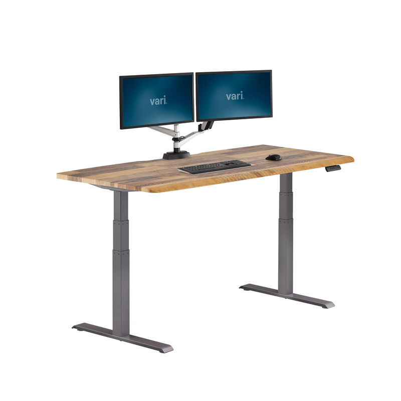Electric Standing Desk with ComfortEdge in 72x30 Reclaimed Wood in raised position image number null